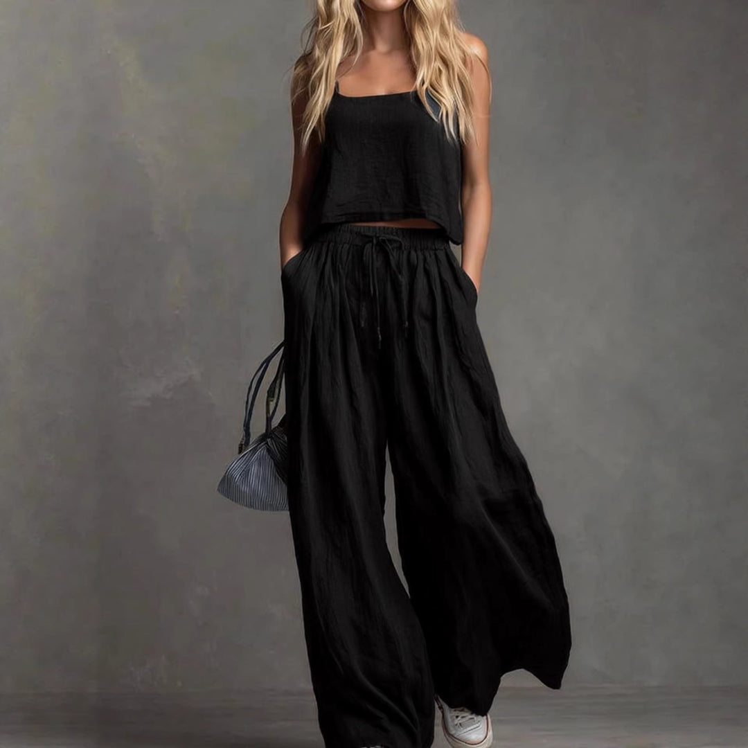 Damen Sommerliches Freizeit-Set mit weitem Oberteil und lässiger Hose EB