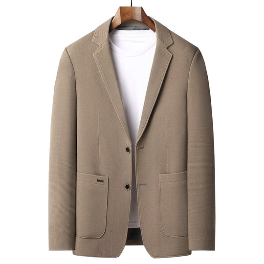 Herren Casual-Sakko mit unstrukturierter Silhouette, Waffelstruktur und aufgesetzten Taschen EB
