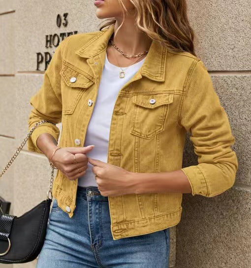 Damen trendige Jeansjacke im lässigen Schnitt EB