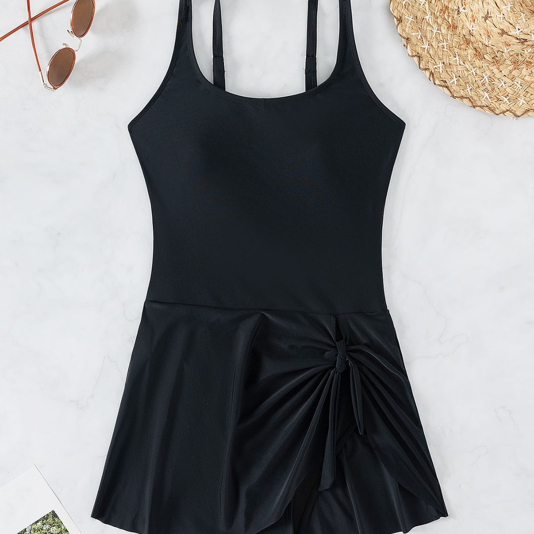 Damen Eleganter Badeanzug mit Drapierung EB