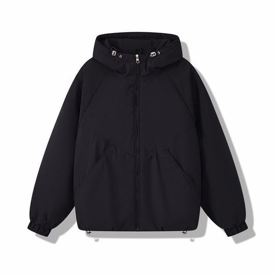 Damen Leicht wattierte Kapuzenjacke mit Raglanärmeln, elastischen Bündchen und verstellbarem Saum EB