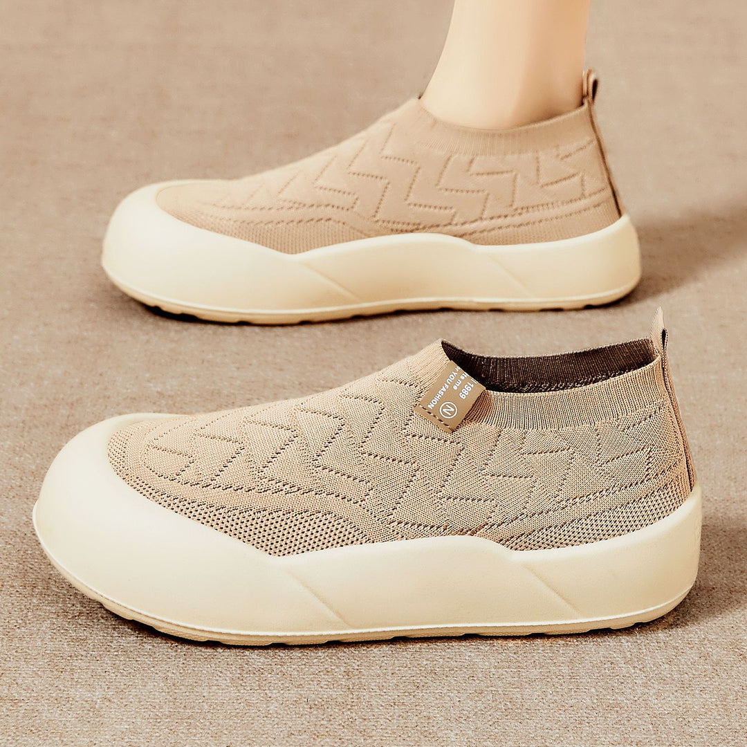 Damen Bequeme Slip-On Sportschuhe mit stoßdämpfendem Fußbett EB