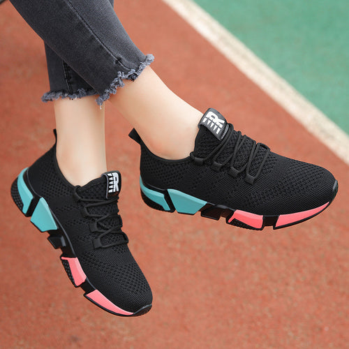 Damen Sportliche Sneaker mit atmungsaktivem Obermaterial und rutschfester Laufsohle EB