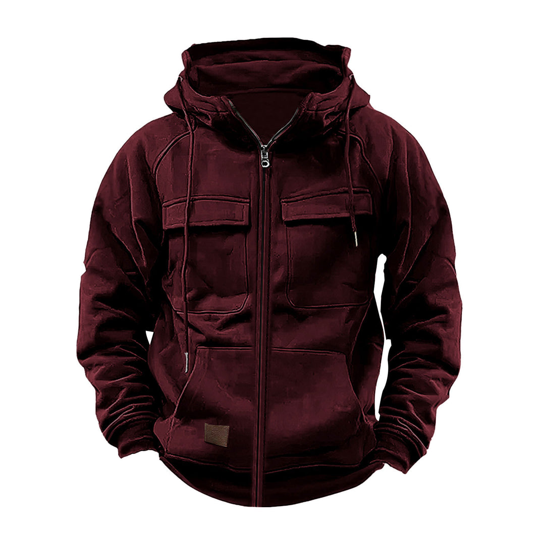 Herren Fleecejacke mit hohem Kragen und praktischen Taschen EB