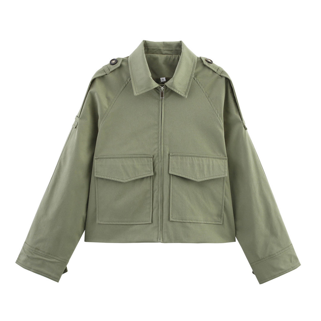 Damen modische Utility-Jacke mit praktischen Taschen EB