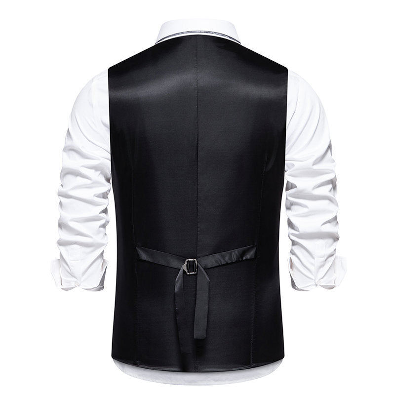 Herren elegante Anzugweste mit moderner Struktur und feinem Karomuster EB