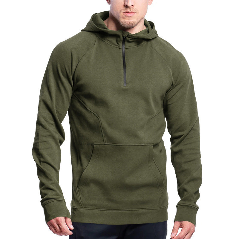 Herren Sportlicher Hoodie mit modischem Reißverschluss und praktischem Kängurutasche EB