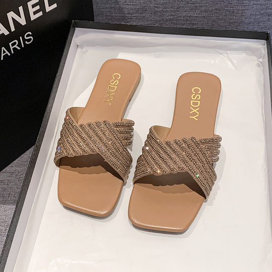Damen Glitzernde Sandalen EB