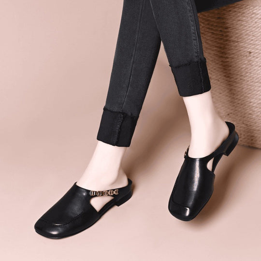 Damen Elegante Clogs mit modischem Riemchen-Design EB