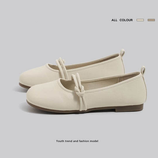 Damen Komfortable Ballerinas mit modischem Knotendesign EB