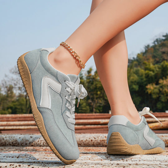 Damen Veloursleder-Optik Casual-Sneaker mit ergonomischer Komfortsohle EB