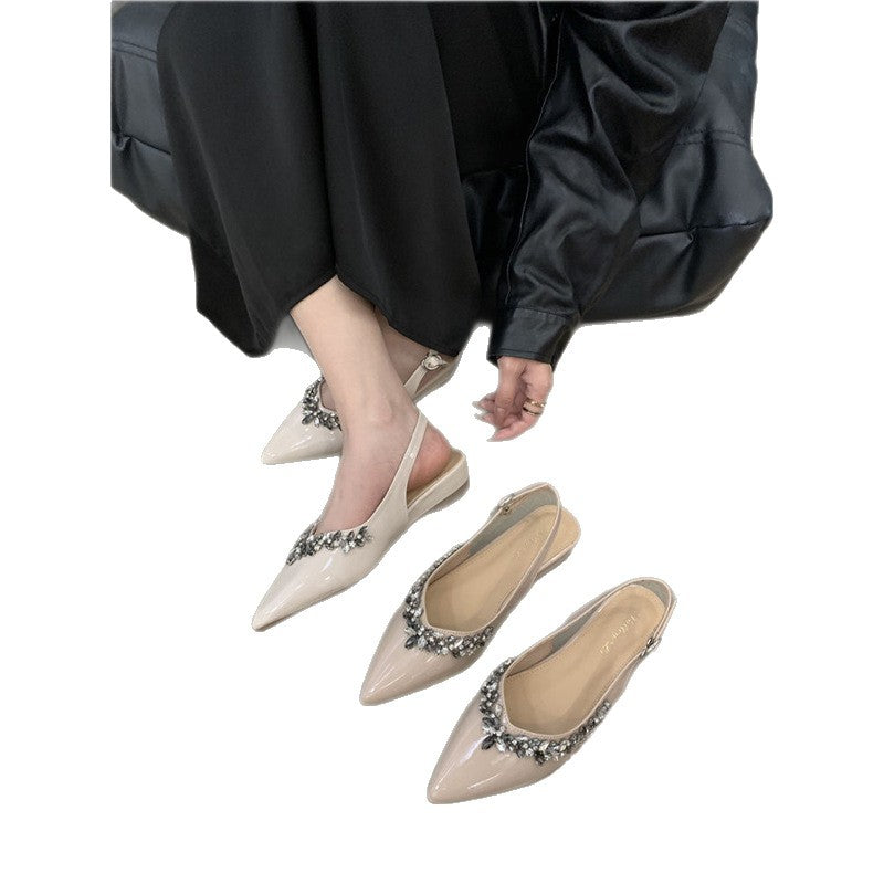Damen elegante Slingback-Pumps mit funkelnden Strassakzenten EB