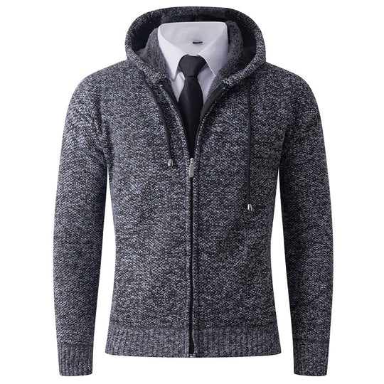 Herren modische Strickjacke mit Kapuze und Reißverschluss EB