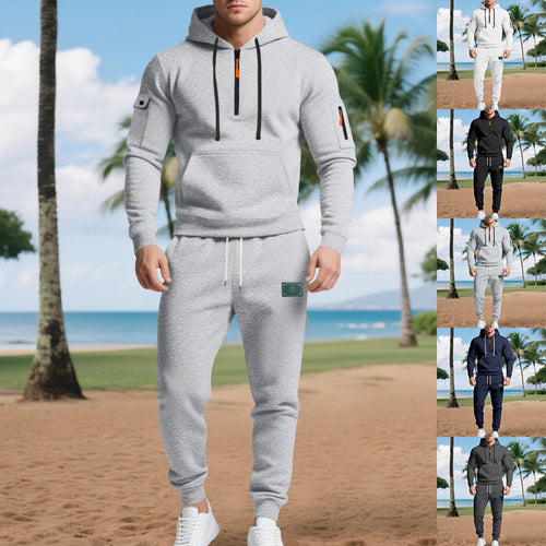 Herren Freizeit-Sweatset mit praktischen Taschen und Kordelzug EB