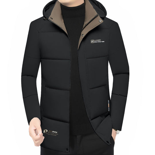 Herren Wattierte Stehkragenjacke mit wasserabweisender Oberfläche und Reißverschlusstaschen EB