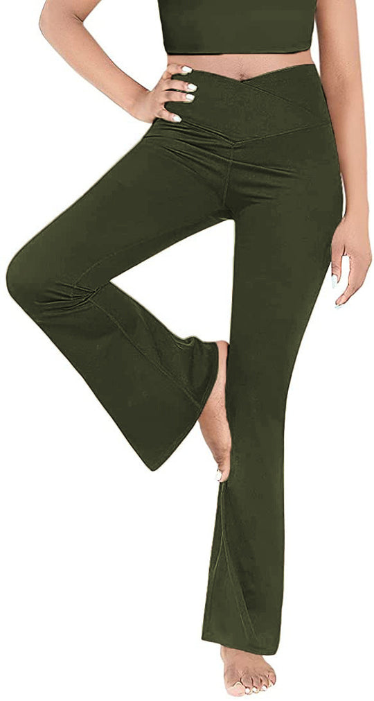 Damen lässige Bootcut-Leggings mit hohem Bund und atmungsaktivem Material EB