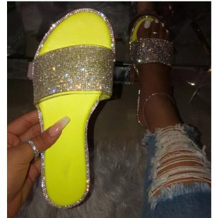 Damen Glamouröse Slides mit funkelnder Strassverzierung EB