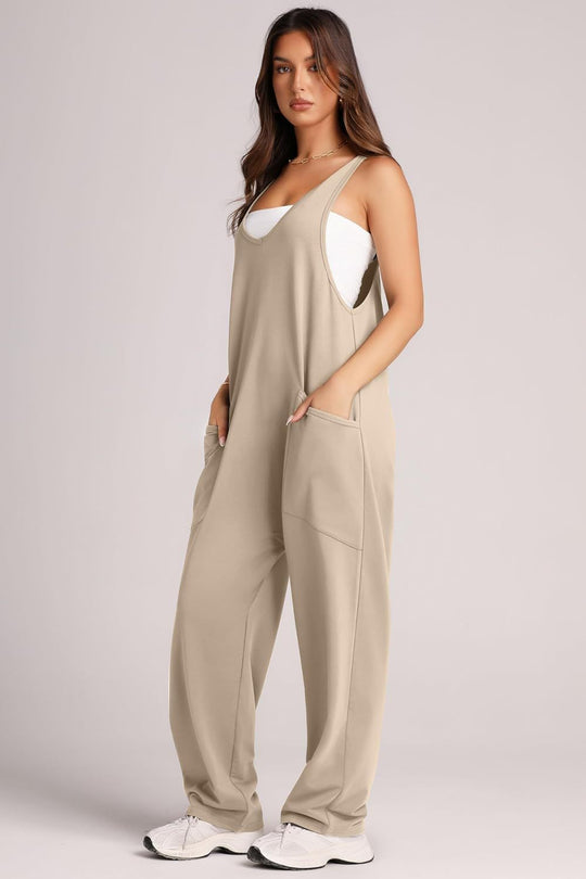 Damen Jumpsuit mit großzügigen Taschen und weichem Stretchmaterial EB
