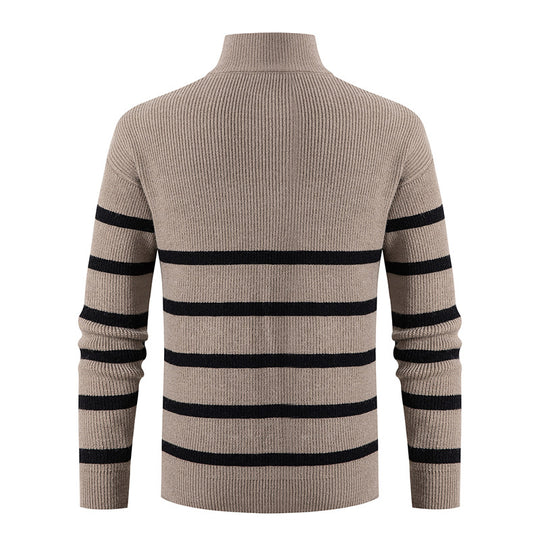 Herren Strickpullover mit Stehkragen und sportlichem Reißverschluss EB