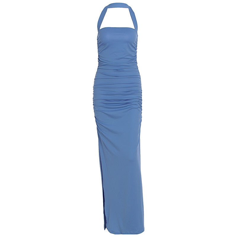 Damen Wickelkleid mit schmalem Taillenschnitt und elegantem tiefem Schlitz EB