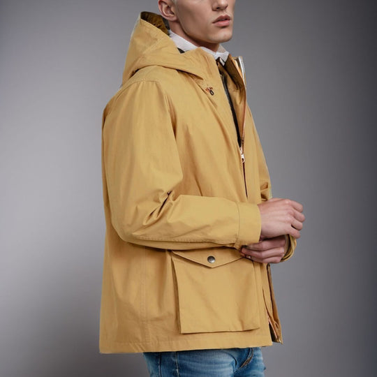 Herren funktionale Übergangsjacke mit verstellbarem Kapuzenkragen EB