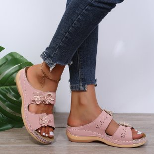 Damen Komfortable Riemensandalen mit floralen Akzenten EB