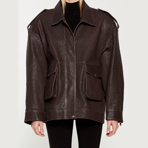 Damen Oversized jacke im robusten Design mit praktischen Taschen EB