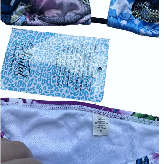 Damen Triangel-Bikini-Set mit kreativem grafischen Design EB