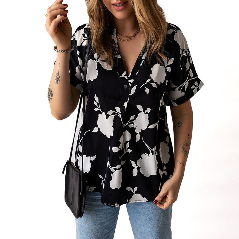 Damen Bluse mit floralem Design EB