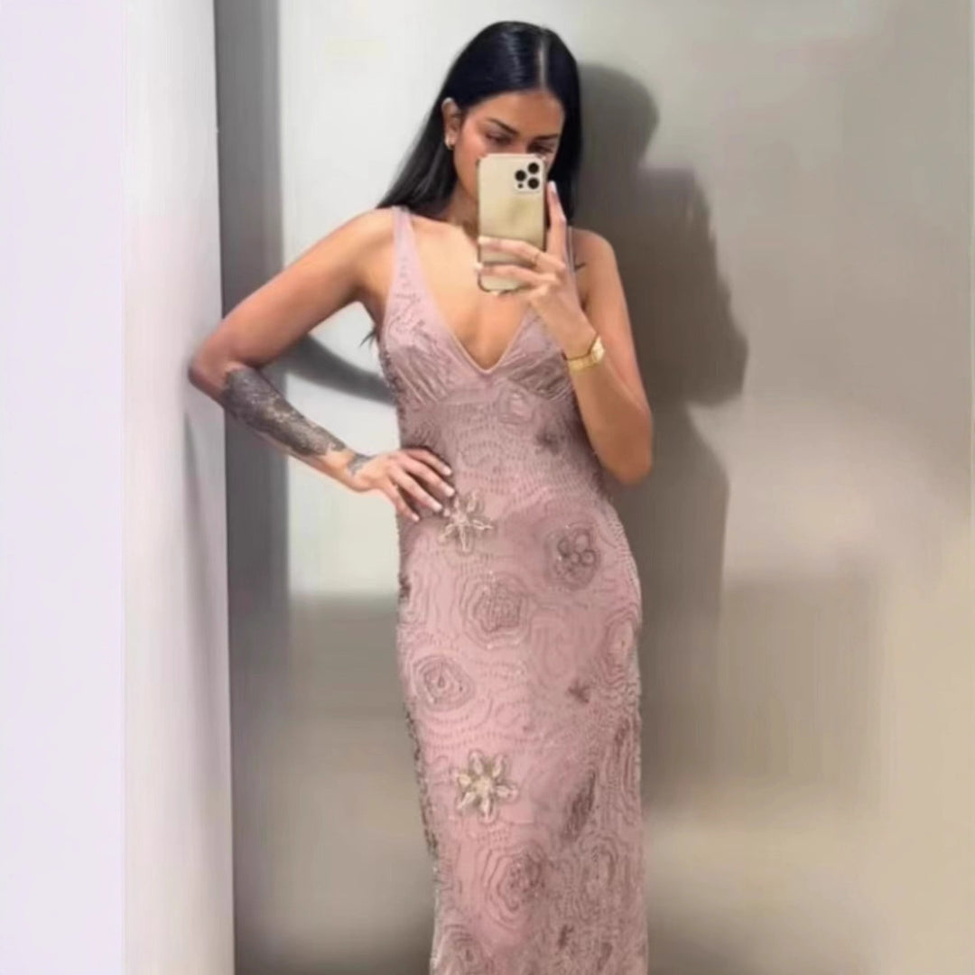 Damen Maxikleid mit aufregenden Strassverzierungen EB