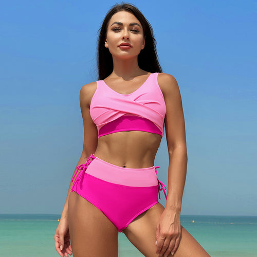 Damen Hochgeschnittener Bikini mit verstellbaren Trägern EB