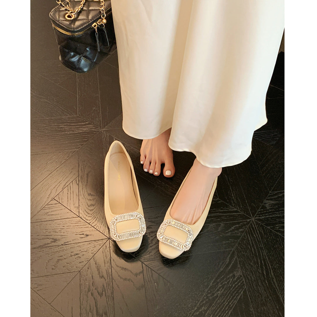 Damen Ballerinas mit elegantem Strassdetail und komfortablem Fußbett EB
