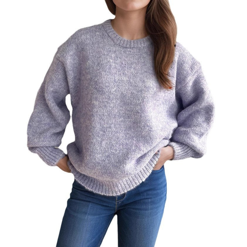 Damen lässiger Oversize-Pullover mit strukturiertem Maschenmuster EB