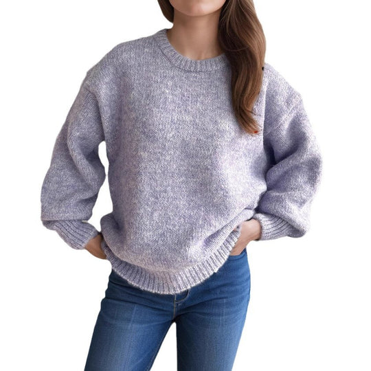 Damen lässiger Oversize-Pullover mit strukturiertem Maschenmuster EB