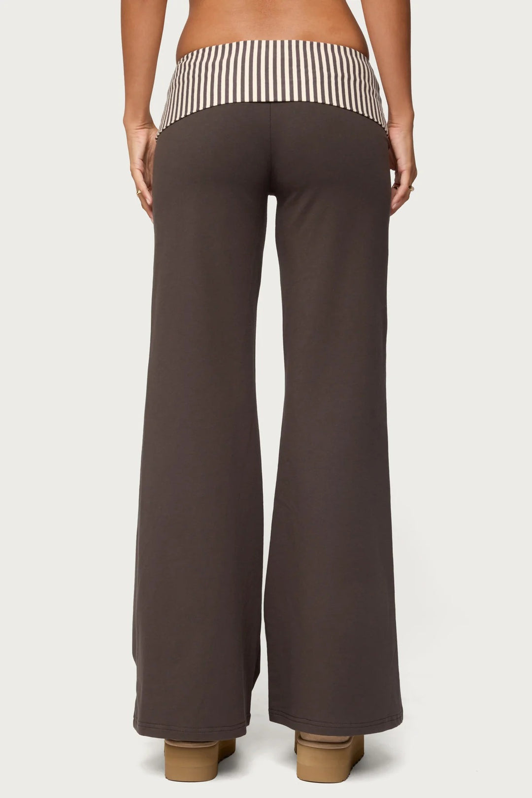 Damen Palazzo-Hose mit gestreiftem Bund und lässigem Schnitt EB