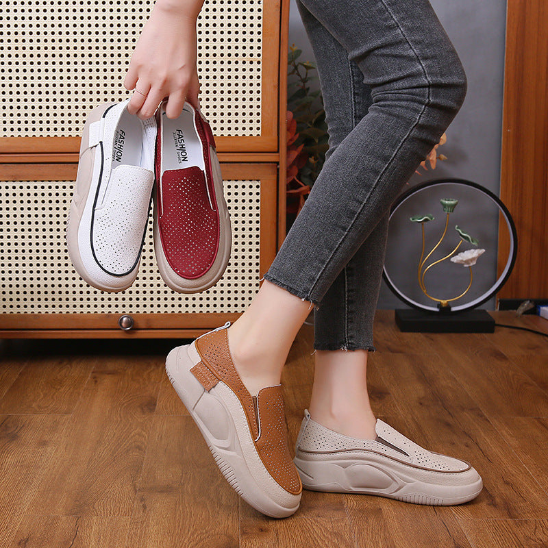 Damen Atmungsaktive Slip-On Freizeitschuhe mit perforierten Details EB