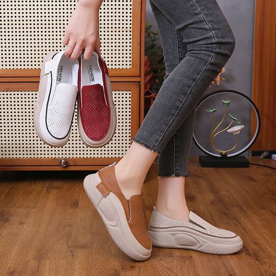 Damen Atmungsaktive Slip-On Freizeitschuhe mit perforierten Details EB