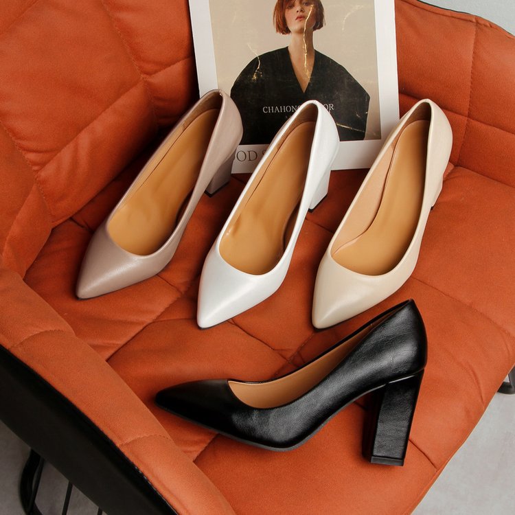 Damen elegante High Heels mit blockiertem Absatz EB