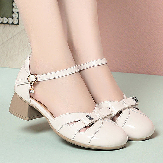 Damen Mary Jane Schuhe mit elegantem Riemchen und komfortablem Blockabsatz EB