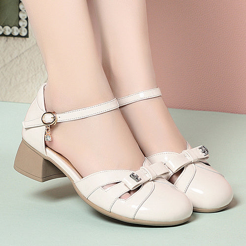 Damen Mary Jane Schuhe mit elegantem Riemchen und komfortablem Blockabsatz EB