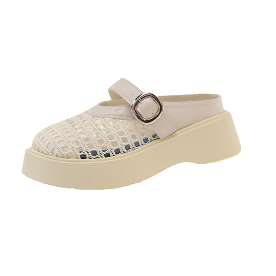 Damen Komfortable Clogs mit trendy Netzdesign und modischer Schnalle EB