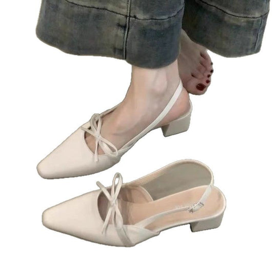 Damen elegante Slingback-Ballerinas mit dekorativem Schleifenakzent EB
