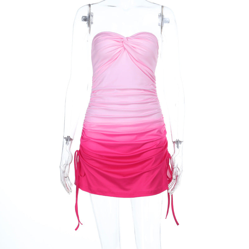 Damen Strandkleid mit Rüschendetail und verstellbaren Trägern EB