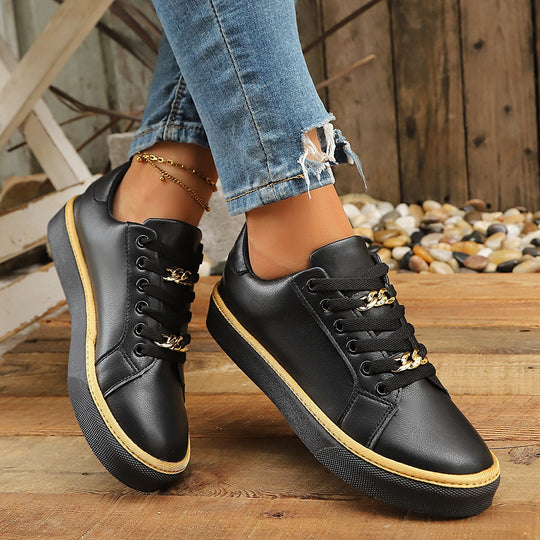 Damen Sneakers mit goldenen Akzenten EB