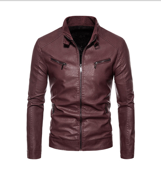 Herren jacke mit modernem Stehkragen und innovativen Reißverschlusstaschen EB