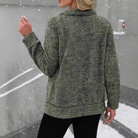 Damen Kuscheljacke mit durchgehendem Reißverschluss und weichem Plüschstoff EB