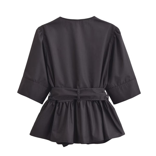 Damen elegante Bluse mit Schleifendetails EB