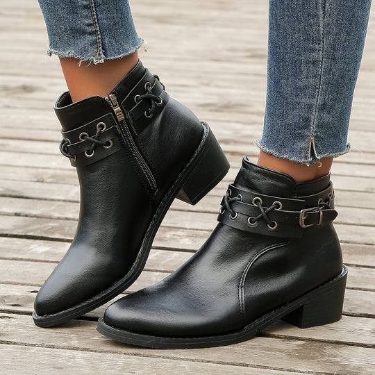 Damen Stiefeletten mit modischem Schnür-Detail EB