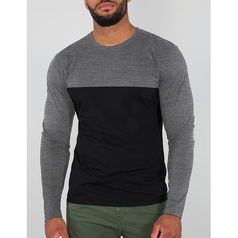 Herren Langarmshirt mit modernen Farbblockelementen und komfortablem Schnitt EB