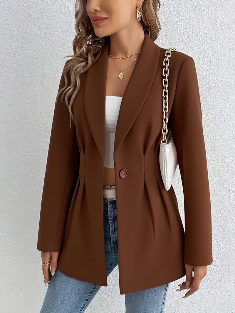 Damen Elegante und geschmackvolle Blazerjacke mit Tailleneinsatz EB